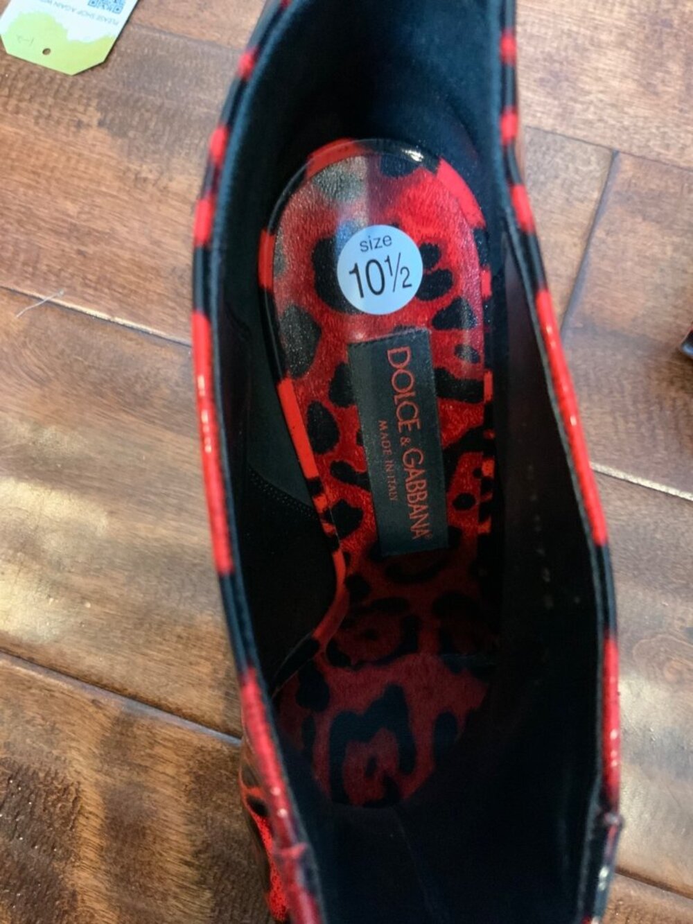 Dolce&Gabbana D&G Red & Black Leopard-Print Pointed Ankle Booties Size 10.5 | 41 - Picture 8 of 8